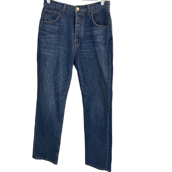 Reformation Jeans Women's 28 Denim Blue Button Fly Cynthia‎ High Relaxed Cuff - Picture 1 of 11